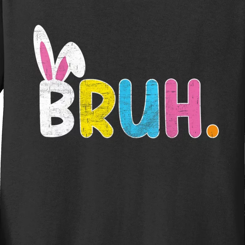 Bruh Easter Day Meme Funny Saying Bro Greeting Teens Kids Long Sleeve Shirt