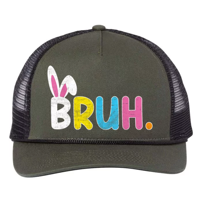 Bruh Easter Day Meme Funny Saying Bro Greeting Teens Retro Rope Trucker Hat Cap