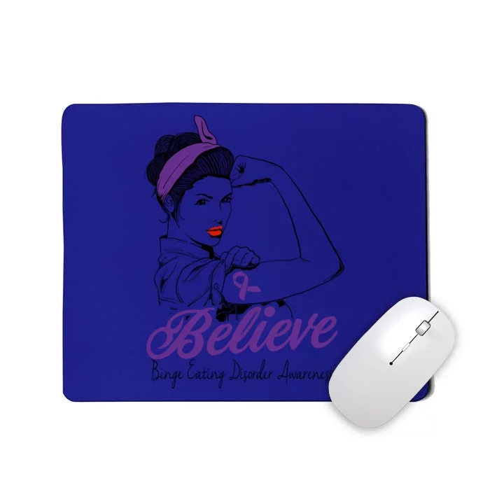 Binge Eating Disorder Warrior Unbreakable Purple Ribbon Gift Mousepad