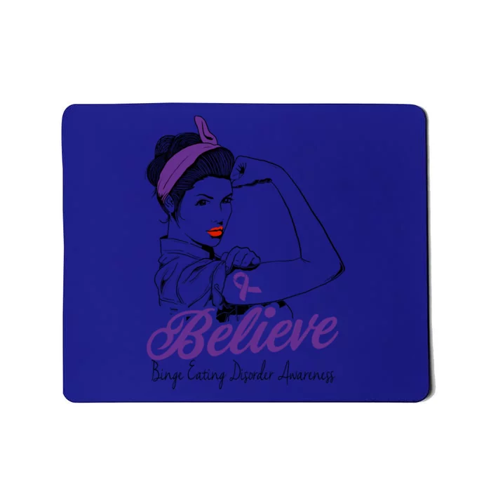 Binge Eating Disorder Warrior Unbreakable Purple Ribbon Gift Mousepad