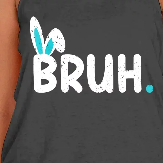 Bruh Easter Day Meme Funny Saying Bro Greeting Teens Women's Knotted Racerback Tank