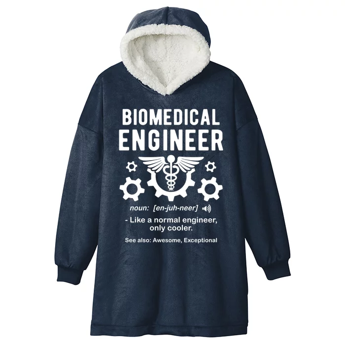 Biomedical Engineer Definition Funny Biomedical Engineering Gift Hooded Wearable Blanket