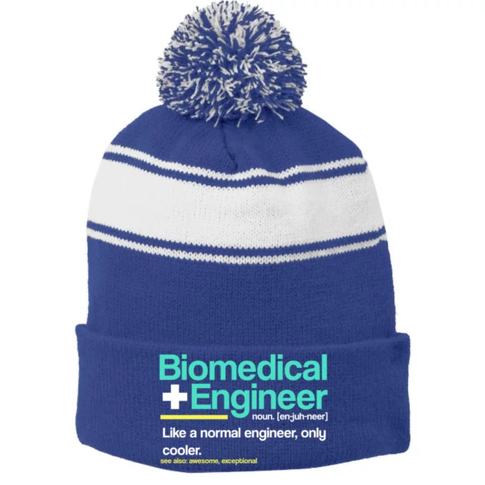 Biomedical Engineer Definition Funny Engineering G Cool Gift Stripe Pom Pom Beanie