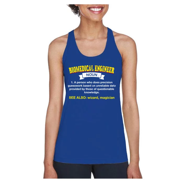 Biomedical Engineer Definition Funny Engineering Humor Gift Women's Racerback Tank