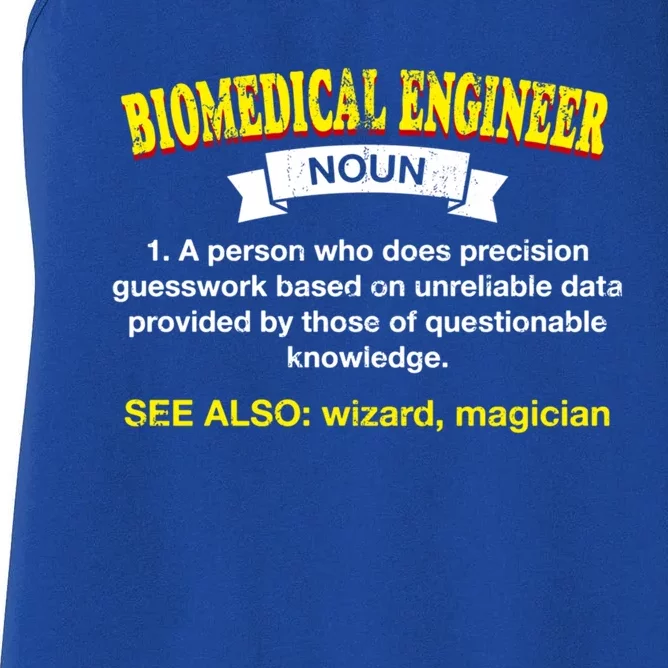 Biomedical Engineer Definition Funny Engineering Humor Gift Women's Racerback Tank