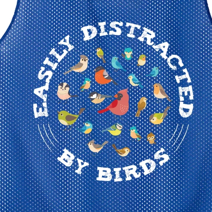 Birdwatching Easily Distracted By Birds Lover Ornithologist Cool Gift Mesh Reversible Basketball Jersey Tank