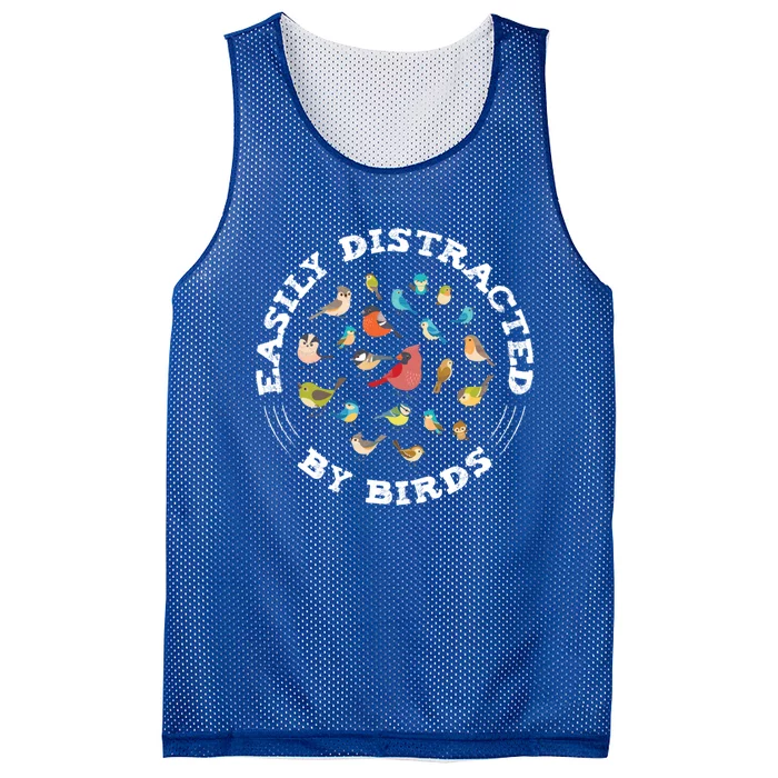 Birdwatching Easily Distracted By Birds Lover Ornithologist Cool Gift Mesh Reversible Basketball Jersey Tank