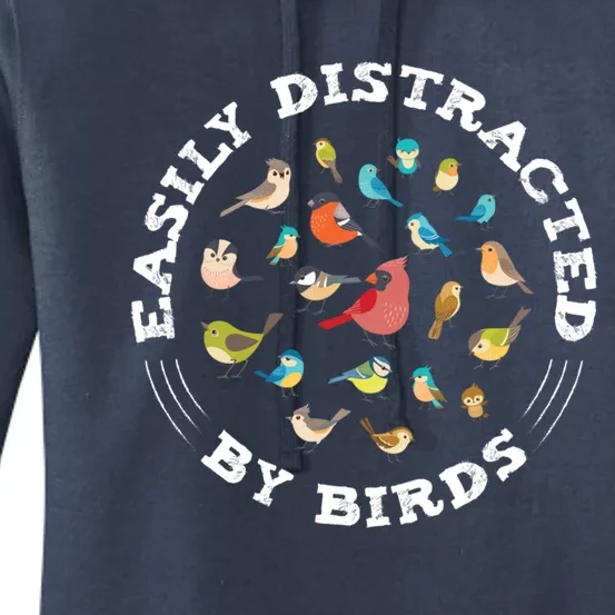 Birdwatching Easily Distracted By Birds Lover Ornithologist Cool Gift Women's Pullover Hoodie