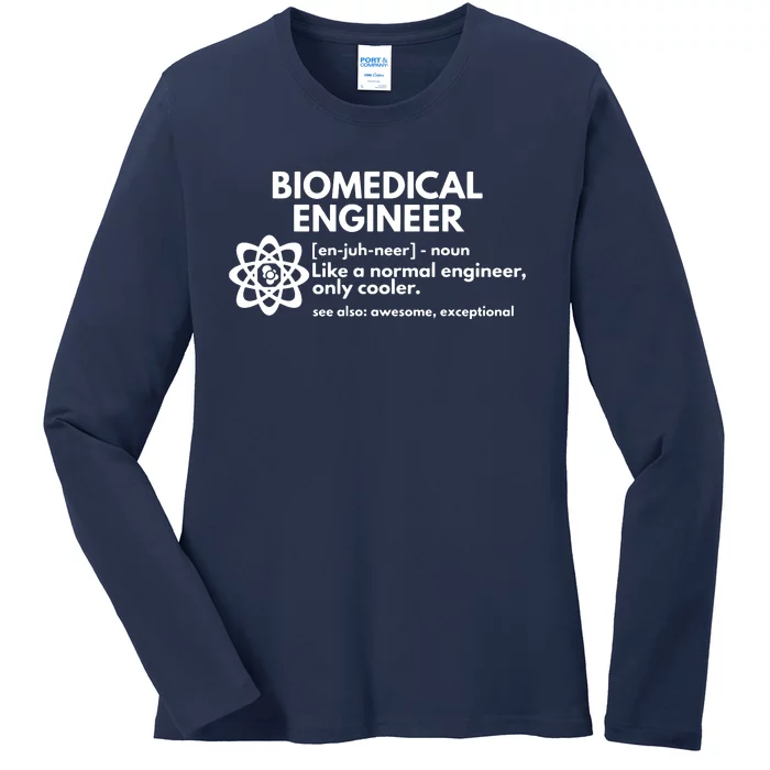 Biomedical Engineer Definition Funny Engineering Gift Ladies Long Sleeve Shirt