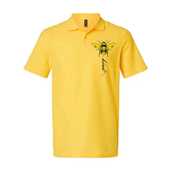 Bee Kind Bumblebee Script Softstyle Adult Sport Polo