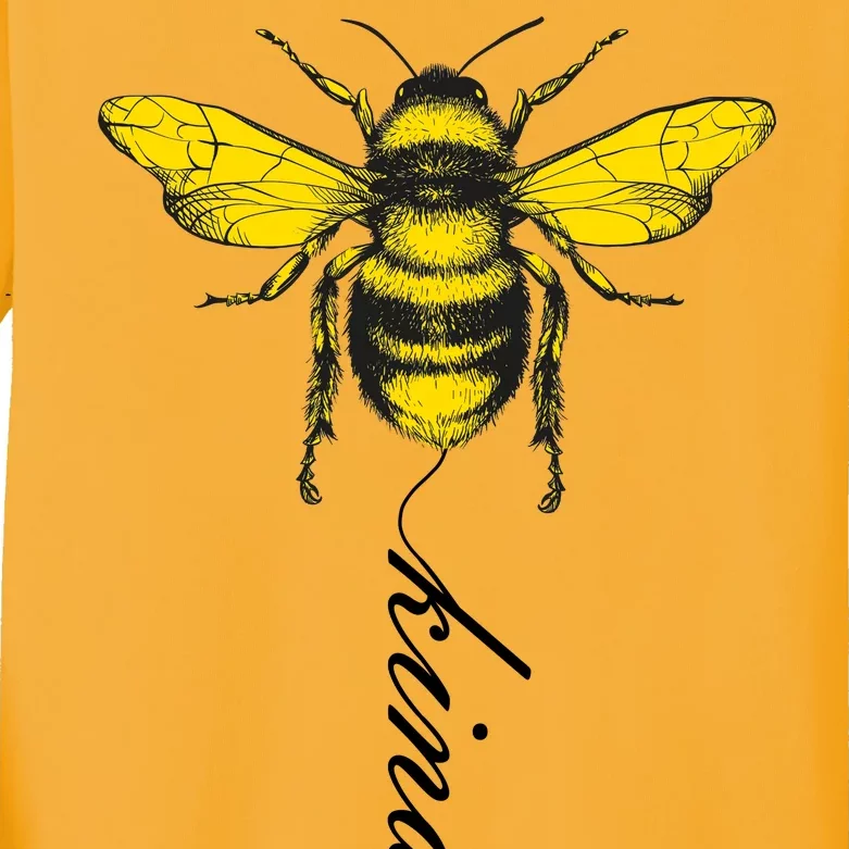 Bee Kind Bumblebee Script Kids Long Sleeve Shirt