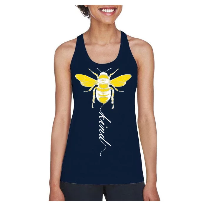 Bee Kind Bumblebee Script Women's Racerback Tank