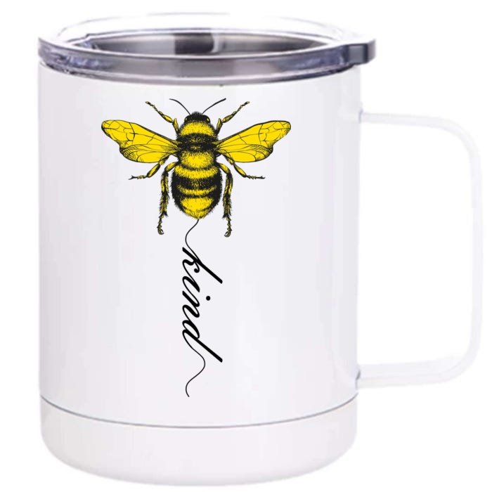 Bee Kind Bumblebee Script Front & Back 12oz Stainless Steel Tumbler Cup