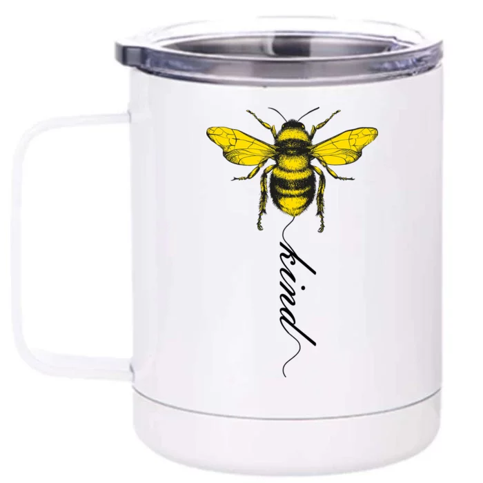 Bee Kind Bumblebee Script Front & Back 12oz Stainless Steel Tumbler Cup