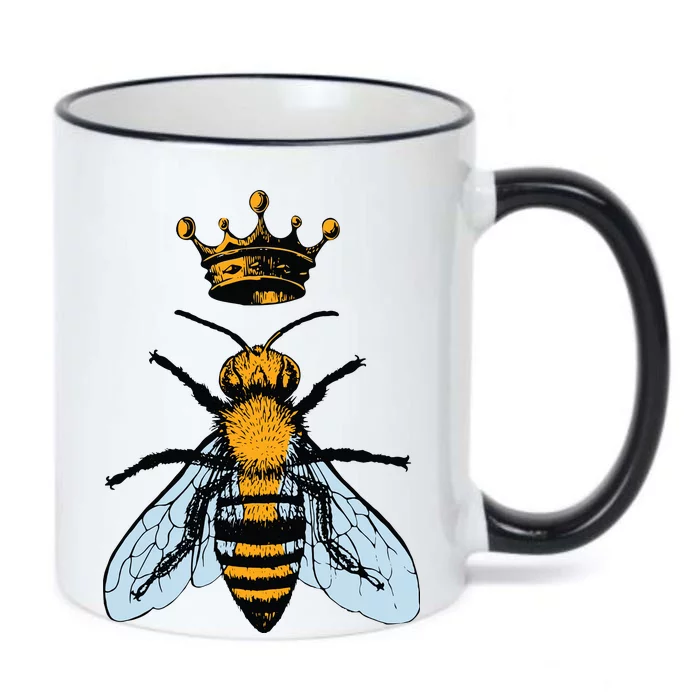 Bee King Crown Black Color Changing Mug