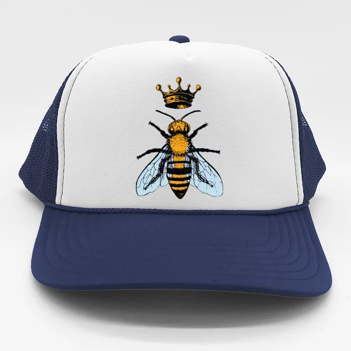 Bee King Crown Trucker Hat