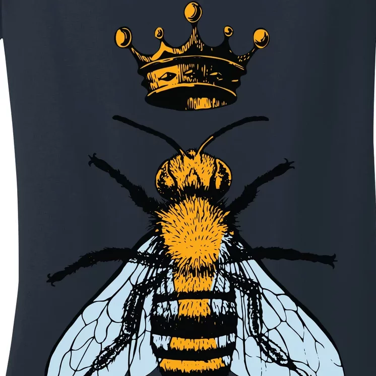 Bee King Crown Women's V-Neck T-Shirt