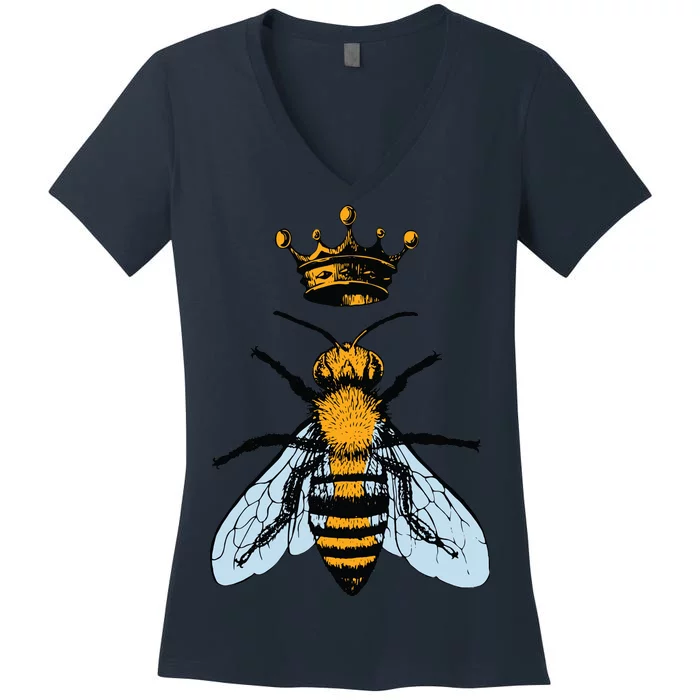 Bee King Crown Women's V-Neck T-Shirt