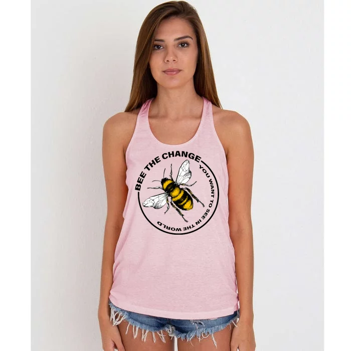 Bee The Change Women's Knotted Racerback Tank