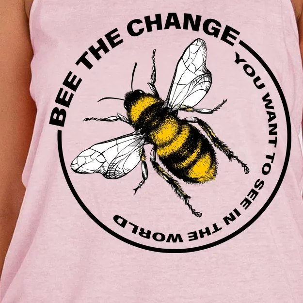 Bee The Change Women's Knotted Racerback Tank