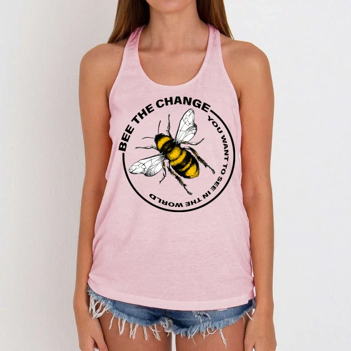 Bee The Change Women's Knotted Racerback Tank