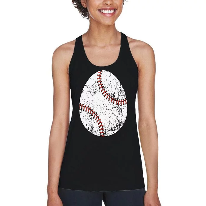 Baseball Easter Egg Women's Racerback Tank