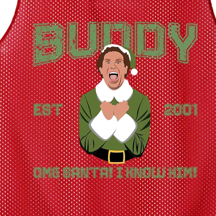 Buddy Elf Est 2001 Omg Santa I Know Him Buddy Hobbs Elf Christmas Mesh Reversible Basketball Jersey Tank