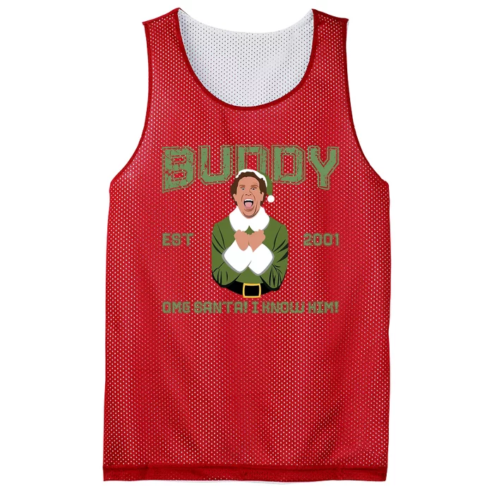 Buddy Elf Est 2001 Omg Santa I Know Him Buddy Hobbs Elf Christmas Mesh Reversible Basketball Jersey Tank