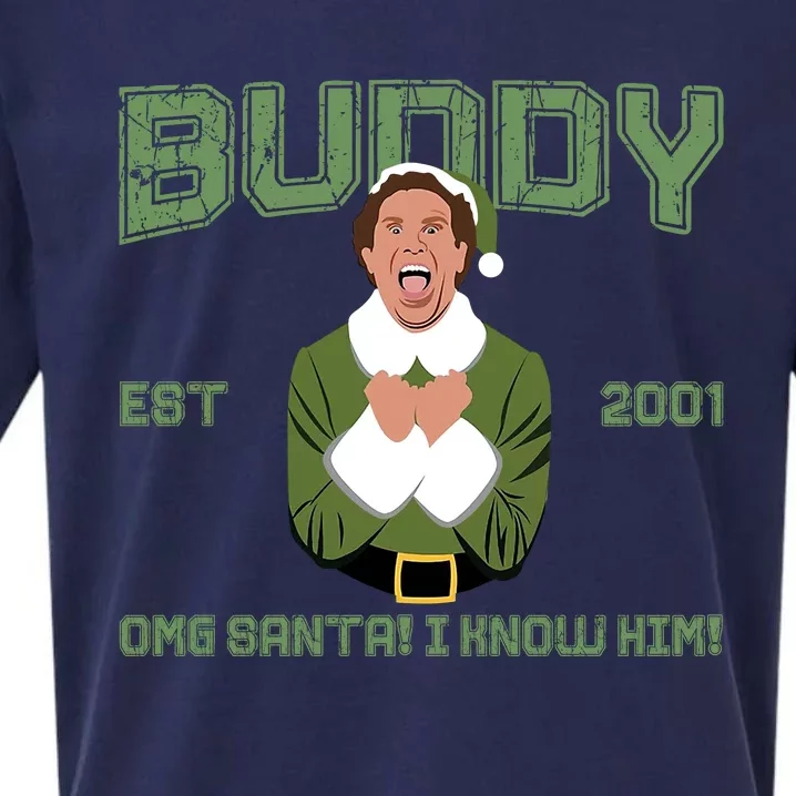 Buddy Elf Est 2001 Omg Santa I Know Him Buddy Hobbs Elf Christmas Sueded Cloud Jersey T-Shirt