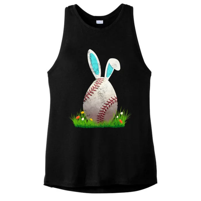 Baseball Easter Egg Gift Bunny Ears Rabbit Sports Team Gift Ladies Tri-Blend Wicking Tank