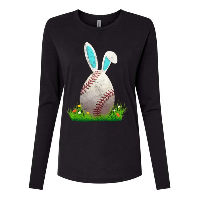 Baseball Easter Egg Gift Bunny Ears Rabbit Sports Team Gift Womens Cotton Relaxed Long Sleeve T-Shirt