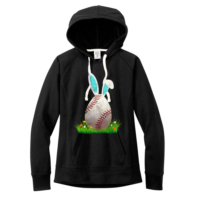 Baseball Easter Egg Gift Bunny Ears Rabbit Sports Team Gift Women's Fleece Hoodie