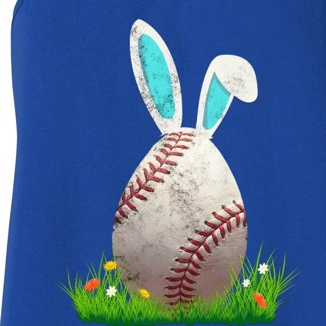 Baseball Easter Egg Gift Bunny Ears Rabbit Sports Team Gift Women's Racerback Tank