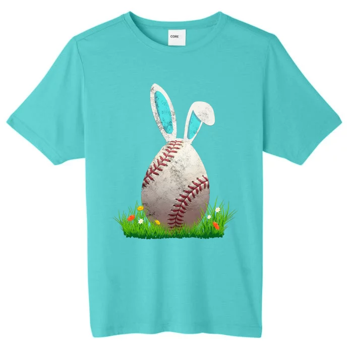 Baseball Easter Egg Gift Bunny Ears Rabbit Sports Team Gift ChromaSoft Performance T-Shirt