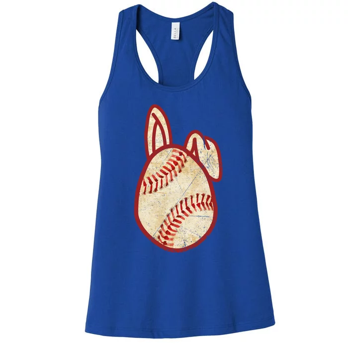 Baseball Easter Egg Rabbit Ears Bunny Funny Sport Gift Women's Racerback Tank