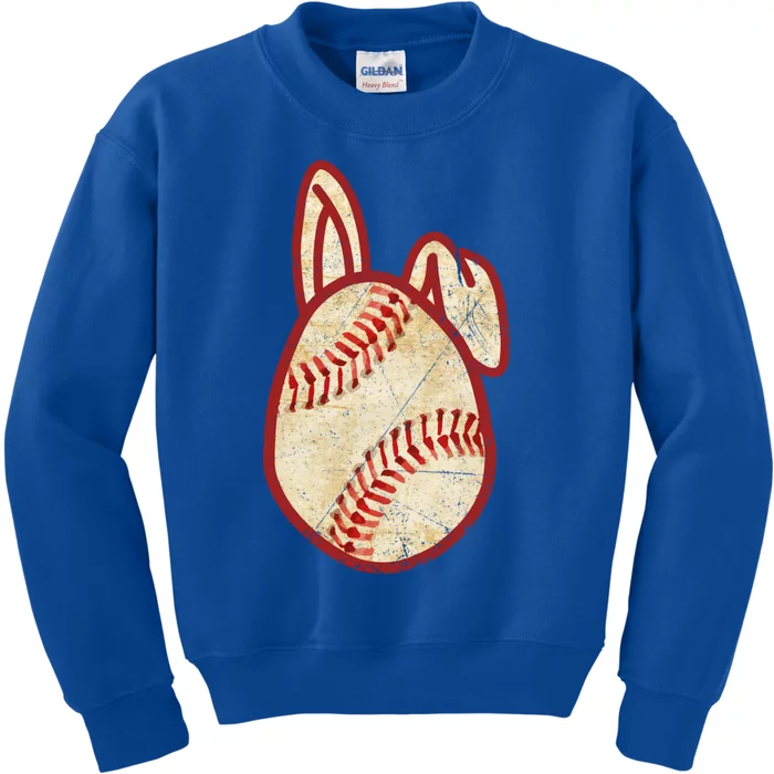 Baseball Easter Egg Rabbit Ears Bunny Funny Sport Gift Kids Sweatshirt