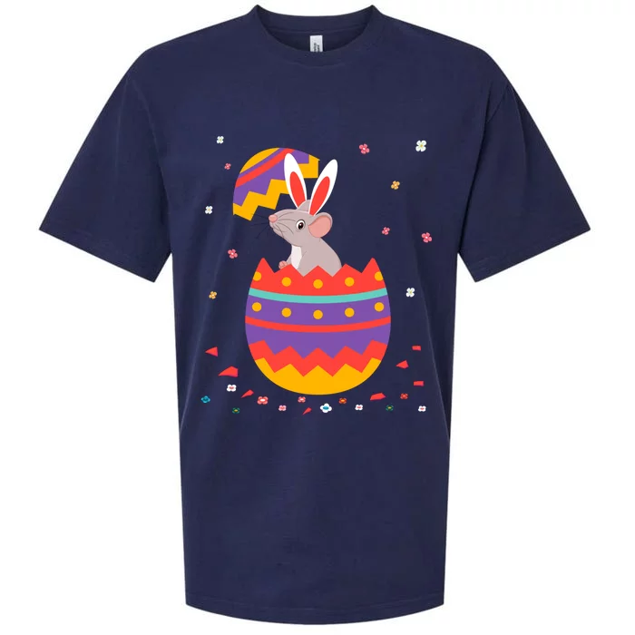 Bunny Ears Eggs Costume Cute Easter Day Graphic Rat Great Gift Sueded Cloud Jersey T-Shirt