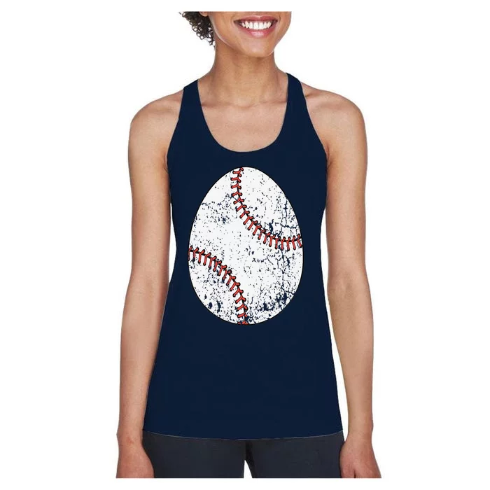 Baseball Easter Egg Women's Racerback Tank