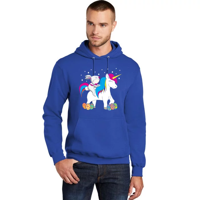 Bunny Easter Eggs Basket Riding Unicorn Happy Easter Day Gift Tall Hoodie