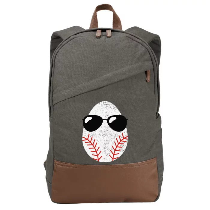 Baseball Easter Egg Womenn Outfit Cotton Canvas Backpack