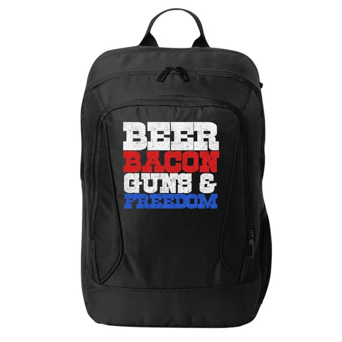 Beer Bacon Guns And Freedom City Backpack