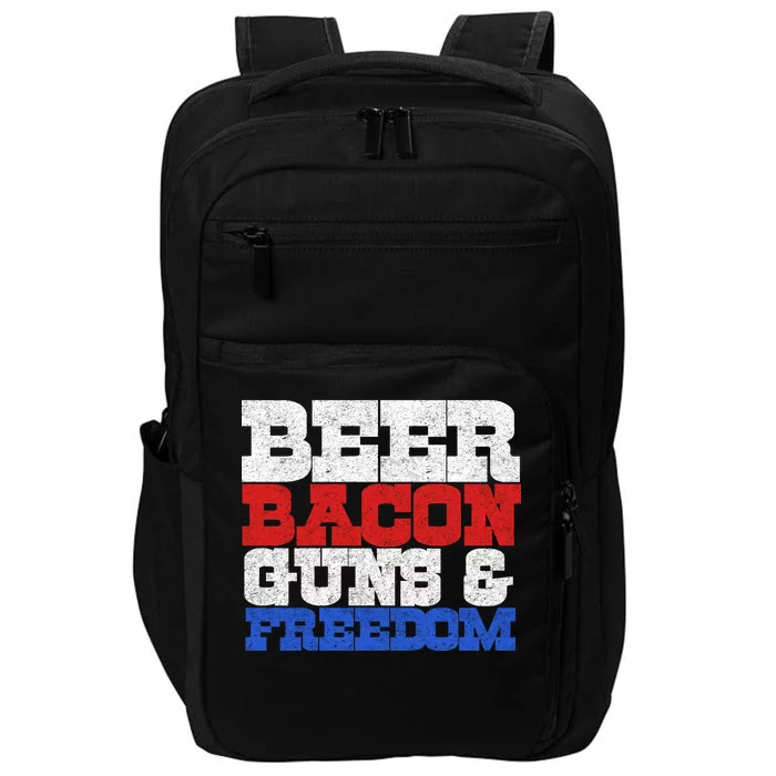 Beer Bacon Guns And Freedom Impact Tech Backpack