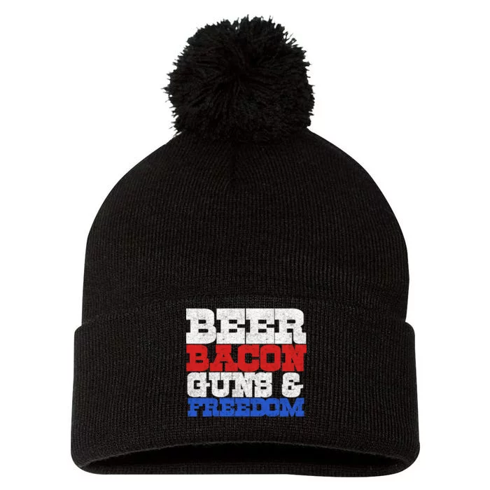 Beer Bacon Guns And Freedom Pom Pom 12in Knit Beanie