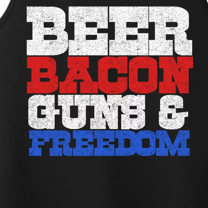 Beer Bacon Guns And Freedom Performance Tank