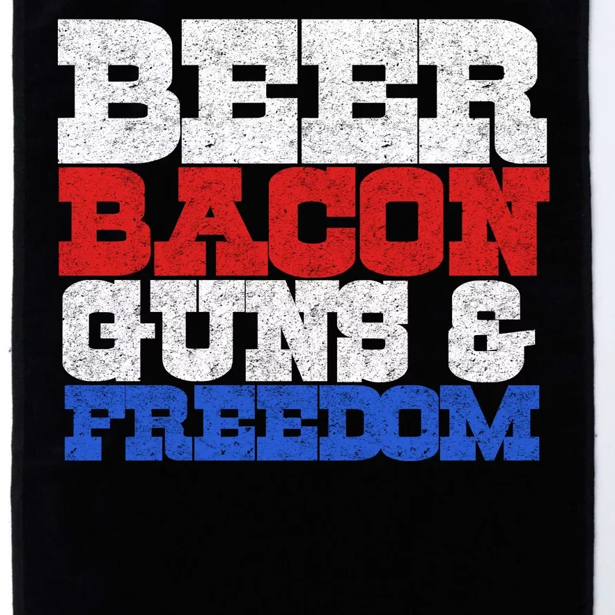 Beer Bacon Guns And Freedom Platinum Collection Golf Towel