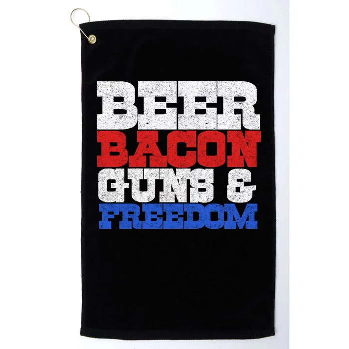 Beer Bacon Guns And Freedom Platinum Collection Golf Towel