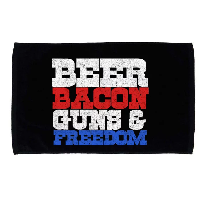 Beer Bacon Guns And Freedom Microfiber Hand Towel