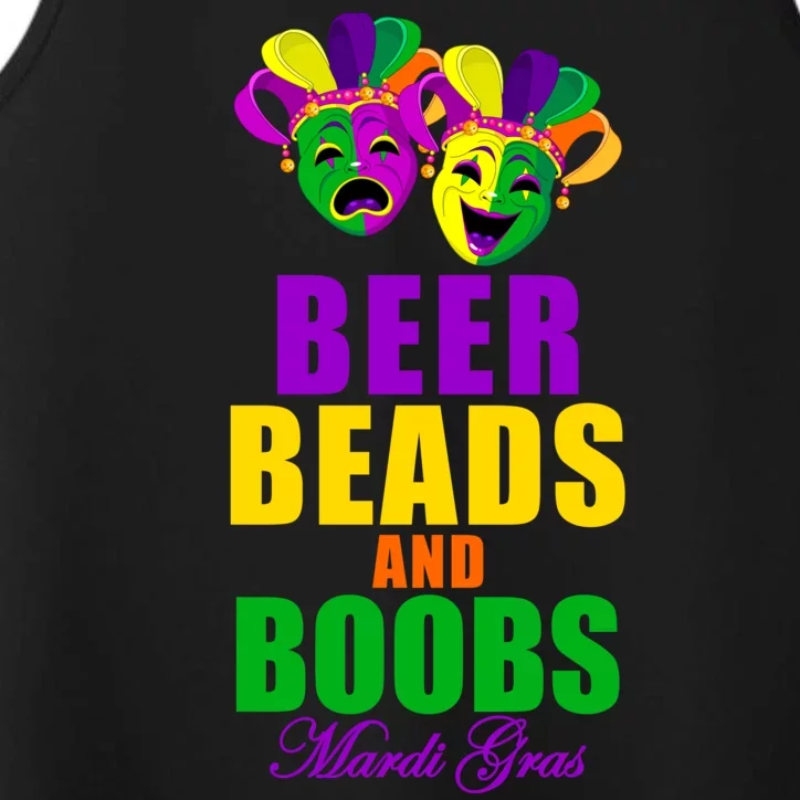 Beer Beads and Boobs Mardi Gras New Orleans Performance Tank