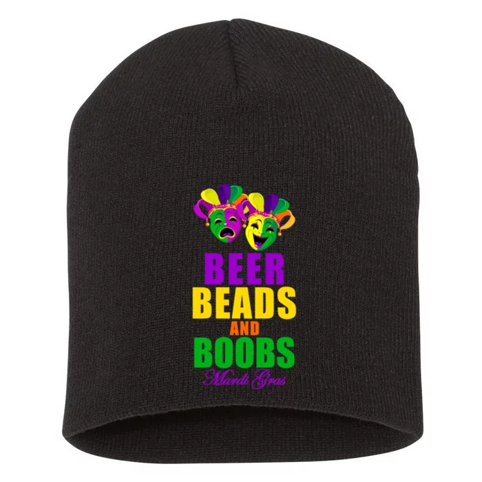 Beer Beads and Boobs Mardi Gras New Orleans Short Acrylic Beanie