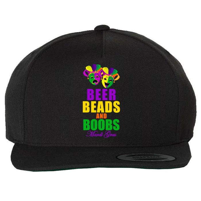 Beer Beads and Boobs Mardi Gras New Orleans Wool Snapback Cap